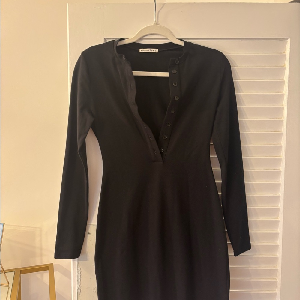 Elegant Black Long Sleeve Dress